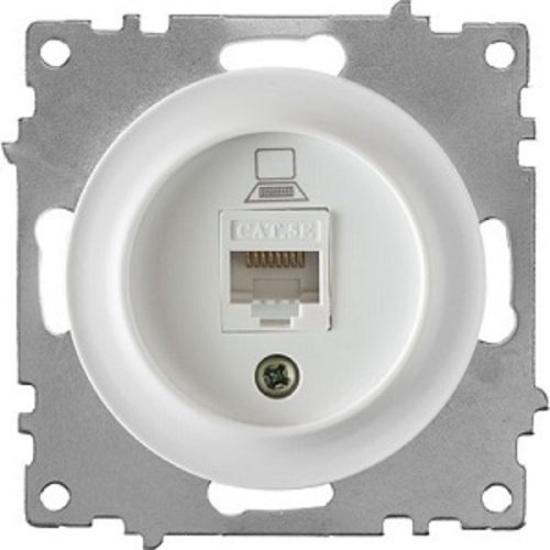 Розетка компьютерная без рамки OneKeyElectro Florence 1-м. RJ45 5e белый картинка